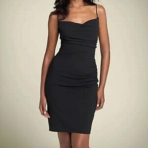 David Meister Little Black Ruched Cocktail Dress Size 4